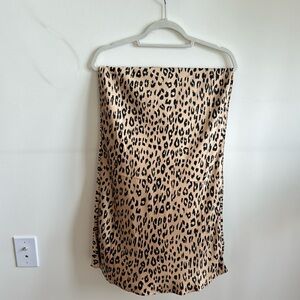 Silk cheetah print skirt